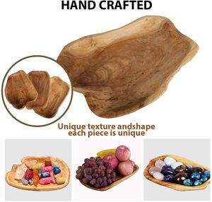 Sẵn Sàng Để Tàu Gỗ Tuyết Tùng Gốc Gỗ Tấm Thực Phẩm Lưu Trữ Gốc Khắc Gỗ Tự Nhiên Thủ Công Mỹ Nghệ <span class=keywords><strong>3</strong></span> Phần Phục Vụ Khay - Product Image 5