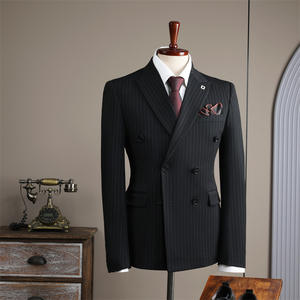 <span class=keywords><strong>Costume</strong></span> Rayé Blanc et Abricot Sur Mesure à Double Boutonnage pour <span class=keywords><strong>Homme</strong></span>, Tenue Décontractée, Mariage, Affaires, Coupe Slim - Product Image 4