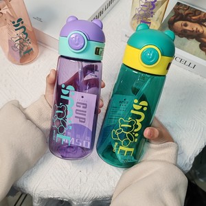 MeiSD Space Cup 520Ml Push Button Student Water Bottle Cartoon Design Bpa Free <b>Plastic</b> <b>Drinkware</b> - Product Image 1