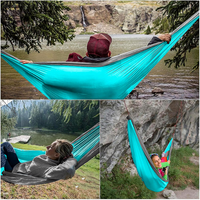 Hamac double parachute de camping, équipement de plein air, équipement de randonnée, pliable, portable, en nylon, pour 1-2 personnes, balançoire sensorielle pour adultes
