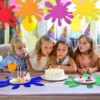 Tapis en feutre colorés effet éclaboussures de peinture, 12 pièces, grande taille, couleurs arc-en-ciel classiques, pour loisirs créatifs, décoration murale, fête d'anniversaire, décoration de table