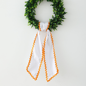 Decorazione Personalizzata per Porta con Ghirlanda e Nastro, Fiocco in Tela Gingham per Celebrazioni Primaverili - Product Image 5