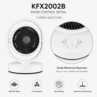 Ventilateur de table oscillant intelligent en PP avec minuterie tactile unique, mode veille et protection anti-renversement – Idéal pour le bureau et le salon