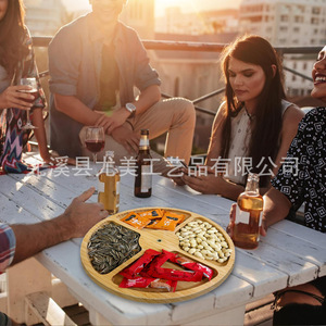 Plato de madera para frutas para la mesa de centro de la sala de estar, ideal para exhibir frutas secas y aperitivos, plato festivo para dulces. - Product Image 5