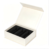 Boîte cadeau rigide magnétique personnalisée avec logo, compartiment intérieur en éponge, pour bijoux, boucles d'oreilles, bagues, colliers, emballage de rangement gaufré