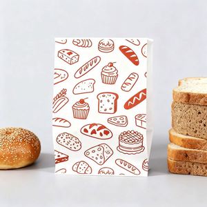 Eco-Friendly Food Grade <b>Paper</b> Waterproof Greaseproof <b>Brown</b> Kraft <b>Paper</b> Food <b>Bags</b> for Takeaway Bread <b>Bag</b> with Custom Logo - Product Image 3