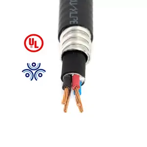 Cables teck90 tipo listado CUL, conductor de cobre sólido RW90 con cables blindados de aluminio a tierra