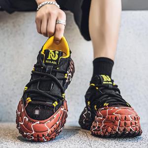 <span class=keywords><strong>Scarpe</strong></span> Sportive e Casual da Uomo con <span class=keywords><strong>Suola</strong></span> Rialzata Spessa, Nuova Rete Traspirante con Chiusura a Lacci per l'Estate - Product Image 4