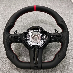 Volante Deportivo de Cuero Negro M Performance para <span class=keywords><strong>BMW</strong></span> 320 <span class=keywords><strong>525</strong></span> F10 F15 F20 F25 F30 F15 F25 F07 F32 F35 F80 F82 F87 E90 D71 M3 M4 M5 - Product Image 5