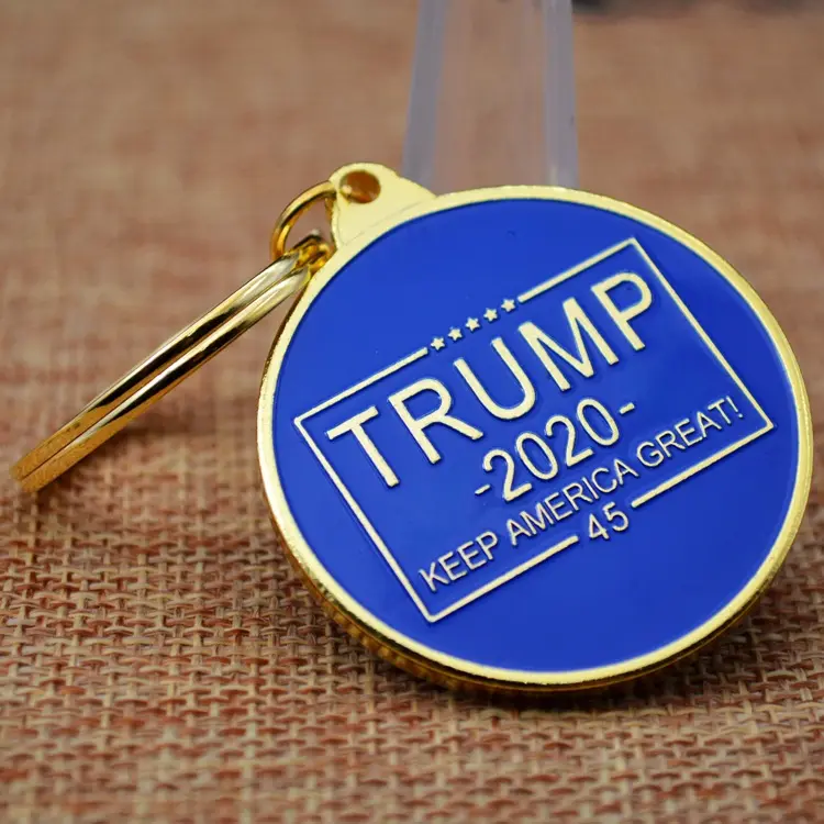 E1431 Custom MAGA Donald Trump 2020 Anaglyph Coins Keychain Commemorative Coin President Metallic Trump Keychain