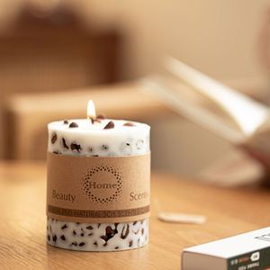 Bougie parfumée artisanale en cire de soja naturelle, avec grains de café intégrés, cylindre, aromathérapie, décoration d'intérieur - Product Image 1