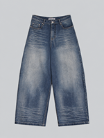 Celana Jeans Wanita High Waist Straight-leg Vintage Biru Denim Washed Longgar Kasual Premium Musim Panas Gugur Kancing Produsen OEM