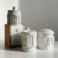 Bougies parfumées créatives faites à la main en plâtre en relief, bougies en cire de soja, cadeaux de luxe pour fêtes et mariages, décorations d'intérieur, bougies aromatiques