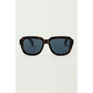 Gafas de sol cuadradas gruesas con montura de caparazón de tortuga marrón oscuro - Product Image 2