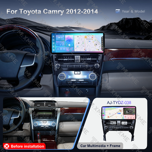 ระบบนำทาง GPS ในรถยนต์แบบยูนิเวอร์แซล หน้าจอแอนดรอยด์ 12.3 นิ้ว สำหรับรถยนต์โตโยต้า แคมรี่ ปี 2012-2014 เครื่องเล่นวิทยุในรถยนต์สีดำเงา - Product Image 4