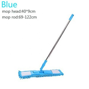 China hogar herramientas de Limpieza de piso azul limpiador de polvo paño de limpieza secado plano de la fregona cabeza fregona - Product Image 6