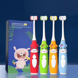 แปรงสีฟันไฟฟ้า LULA แบบหุ้มรอบ 3 ด้าน สำหรับเด็ก ดีไซน์การ์ตูนโซนิค ชาร์จไฟได้ ขนแปรงนุ่ม สำหรับการดูแลสุขภาพช่องปาก - Product Image 1