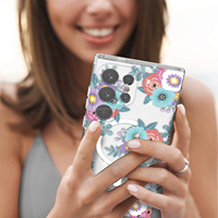 Coque de téléphone antichoc magnétique en TPU+PC avec motif floral scintillant, style INS de luxe, pour femme, pour Samsung – Grande Vente