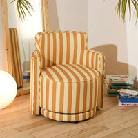 Fauteuil d'appoint rayé moderne pour salon, fauteuil pivotant rembourré Americana, fauteuil de lecture pivotant pour hôtel et chambre à coucher