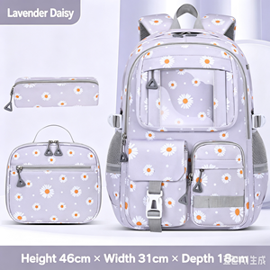 ashion Printed 3-in-1 <b>Backpack</b> Set for Girls, Waterproof <b>Large</b> Capacity Student <b>School</b> Bag for <b>School</b> & Travel - Product Image 3