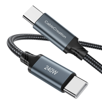 Câble USB-C vers C tressé en nylon de 1,8 m et 3 m, charge ultra-rapide 240 W, Type C 3.1, câble de charge rapide 4K pour téléphone, ordinateur portable et tablette