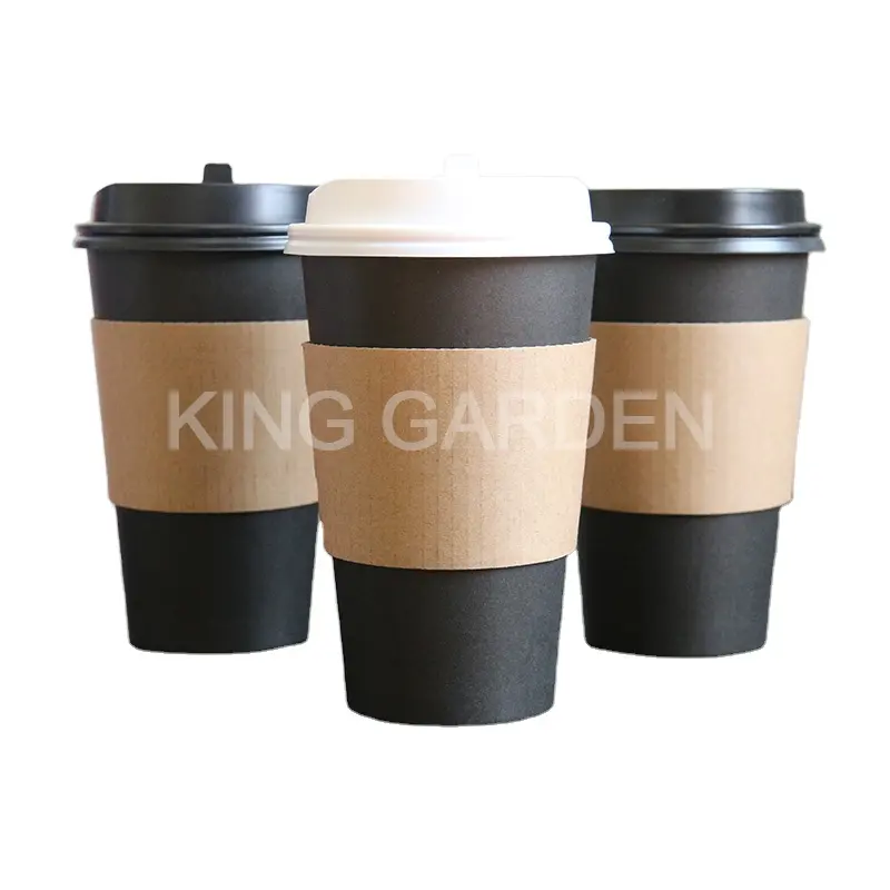 Taza de café caliente, logotipo personalizado, cartón biodegradable, papel kraft