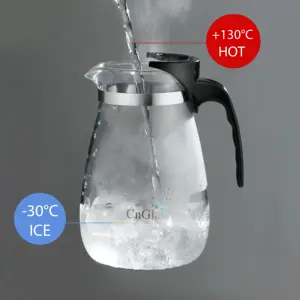 CnGlass 30.5oz Heat Resistant Borosilicate Glass Teapot Tea Maker With Removable Infuser Glass Coffee Kettle For Coffee Bean