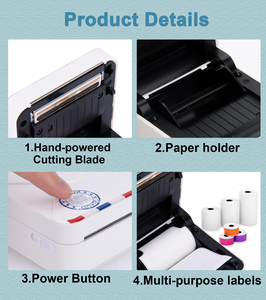 Imprimante thermique portable mini Phomemo M02S, imprimante de poche pour photos et étiquettes de Noël, compatible iOS, certifiée ROHS, imprimante de bureau portable pour autocollants - Product Image 5