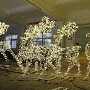 Decoraciones Grandes para Festivales Reno de Navidad <span class=keywords><strong>Gigante</strong></span> de Tamaño Real Trineo de Renos Decoraciones para Fiestas Navideñas para Exteriores - Product Image 3