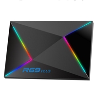 Boîtier TV Premium R69 PLUS 2026 Android 14.0 H728 4GB32GB Décodeur 8K Smart Android Box avec télécommande vocale BT Double Wi-Fi 2.4G&5GHZ R69