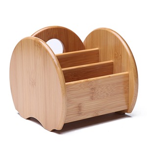 Bamboo Desktop Storage Box Rectangle Solid Wood Remote <b>Control</b> <b>Holder</b> Living Room Organizer - Product Image 3