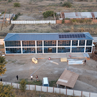 Maison préfabriquée en conteneur pour réinstallation d'urgence avec fenêtres en PVC, Casas Contenedor Para Emergencias, Bâtiment de bureaux