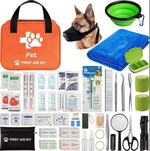 Kit di pronto soccorso per animali domestici transfrontalieri per gatti e cani per il trattamento di emergenza delle ferite di emergenza - Product Image 2