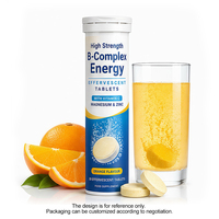 Hoogwaardige B-complex energietabletten met vitamine C, magnesium, zink en sinaasappelsmaak, voedingssupplement