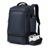 Sac à dos de sport décontracté imperméable en PU avec compartiment inférieur pour chaussures et poche pour bouteille, idéal pour les trajets quotidiens