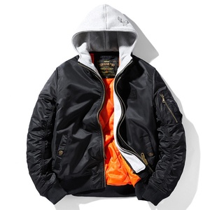 Custom Men's <b>Waterproof</b> Windbreaker <b>Jacket</b> Flight Crew <b>Jacket</b>, Thick <b>Warm</b> Bomber <b>Jacket</b> Men's Hoodie - Product Image 2