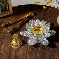 Kristal lintas batas untuk lampu parfum teratai tempat dupa Arab Diffuser aromaterapi dekorasi rumah ornamen Timur Tengah