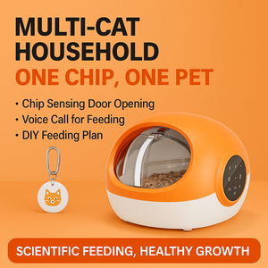 Pengumpan hewan peliharaan interaktif pintar dengan panggilan suara, pintu <span class=keywords><strong>Sensor</strong></span>, desain baterai ganda & kontrol makanan terjadwal untuk kucing & anjing - Product Image 5
