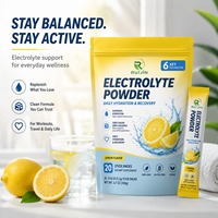 Poudre d'électrolytes sans sucre pour adultes, marque privée OEM, en sachets individuels, saveur citron, mélange pour boisson hydratante, vitamine C, magnésium, potassium, pour les muscles