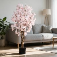 Arbre artificiel réaliste en fleurs de cerisier blanc et rose en plastique, en pot, toucher naturel, écologique, durable, résistant aux UV, pour mariage et fête
