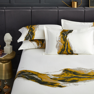 Groothandel Aanpasbare Commerciële Hotel Flat Sheet Hypoallergeen Anti-Slip Ademend Bedrukt Rekbaar Hoeslaken - Product Image 3