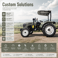 Tractor 4x4 LAWNIO que Cumple con los Estándares Internacionales, Salidas Hidráulicas Dobles Opcionales, Fuerte Tracción para Cultivos Agrícolas
