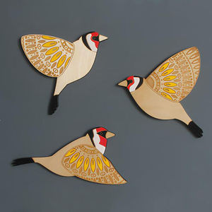 Diseño creativo 3 uds patos de madera voladores artesanía decoración colgante de pared pájaro volador de madera para decoración de oficina en casa artesanías de madera - Product Image 4