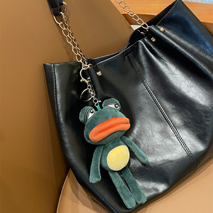 Llavero de peluche de rana triste y fea, <span class=keywords><strong>Pepe</strong></span> Frog de labios grandes, colgante de animal de peluche, adorno para mochila, regalo de cumpleaños para amigo - Product Image 3