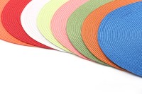 Set de table rond en PP tissé de 38 cm, antidérapant et lavable, adapté aux tables à manger à la maison et pour les mariages