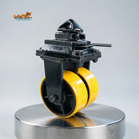 Roue pivotante économique en fonte et PU pour conteneur maritime, 3 tonnes, 8 pouces, avec double frein pour la logistique