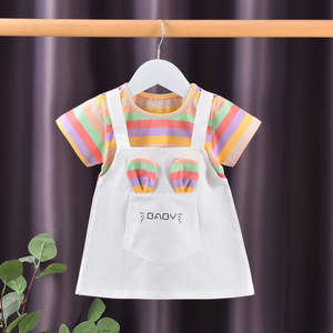 Vestidos finos de manga corta para niñas y niños de Año Nuevo 2025, <span class=keywords><strong>ropa</strong></span> de verano para niños, volantes de lana extranjeros de dibujos animados de manga corta dulce - Product Image 6