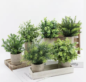 Plantas Artificiales de Eucalipto y Romero en Maceta de Plástico Ecológico - Decoración Duradera y Ligera para Interiores del Hogar - Product Image 2