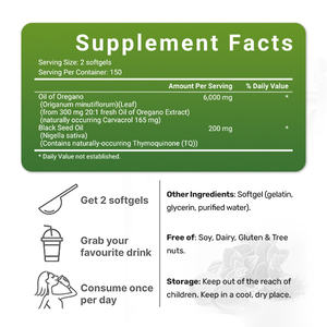 Оптовая продажа, Масло Орегано орегано с маслом черного семени, высокое качество карвакрола и тимохинона 2 в 1, Масло черного семени орегано, софтгель - Product Image 4