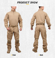 No Brand Hommes Haute Performance Tactique Uinform Formation Uniforme Premium Stand Collar Chasse Randonnée Costume Ensemble